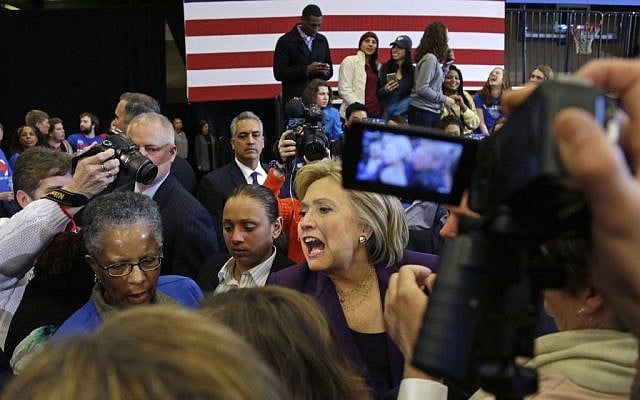 Hillary Clinton greets potential voters at a campaign event in Nashua, New Hampshire, February 2, 2016. (AP Photo/Elise Amendola) Hillary Clinton greets potential voters at a campaign event in Nashua, New Hampshire, February 2, 2016. (AP Photo/Elise Amendola)