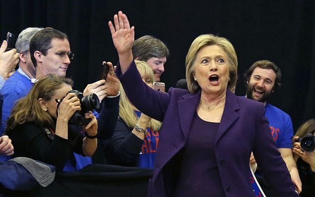 Democratic presidential candidate Hillary Clinton waves as she arrives at a campaign event, Tuesday, Feb. 2, 2016, in Nashua, New Hampshire. (AP Photo/Elise Amendola) Democratic presidential candidate Hillary Clinton waves as she arrives at a campaign event, Tuesday, Feb. 2, 2016, in Nashua, New Hampshire. (AP Photo/Elise Amendola)