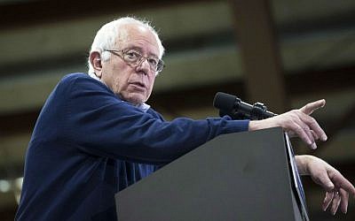 Democratic presidential candidate Sen. Bernie Sanders, I-Vermont, speaks during a campaign stop at the Franklin Pierce University Fieldhouse, Friday, Feb. 5, 2016, in Rindge, New Hampshire. (AP Photo/John Minchillo)