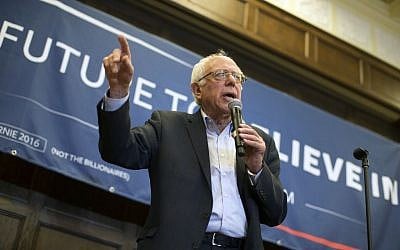 Democratic presidential candidate Sen. Bernie Sanders, I-Vt., speaks during a meeting with volunteers at Iowa State University, on Sunday, January 31, 2016, in Ames, Iowa (AP Photo/Evan Vucci)