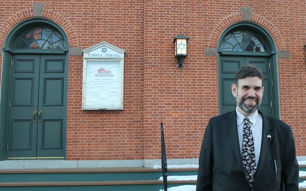 Rabbi David Senter outside Temple Israel in Portsmouth, New Hampshire. (Uriel Heilman/JTA) Rabbi David Senter outside Temple Israel in Portsmouth, New Hampshire. (Uriel Heilman/JTA)