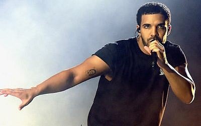 Drake performing at the Coachella Valley Music and Arts Festival in Indio, Calif., April 12, 2015. (Kevin Winter/Getty Images for Coachella, via JTA)