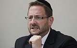 Then-MK Dov Lipman during a Yesh Atid party meeting in the Knesset, January 6, 2014. (Miriam Alster/Flash90)