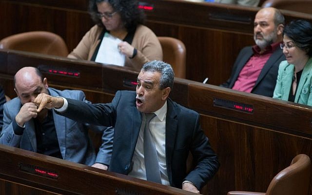 Joint Arab List member Jamal Zahalka reacts during a plenum session in the Knesset on February 8, 2016. (Yonatan Sindel/Flash90) Joint Arab List member Jamal Zahalka reacts during a plenum session in the Knesset on February 8, 2016. (Yonatan Sindel/Flash90)