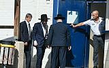 Rabbi Yoshiyahu Yosef Pinto seen entering Nitzan prison on February 16, 2016, beginning a one year prison term. (Flash90)