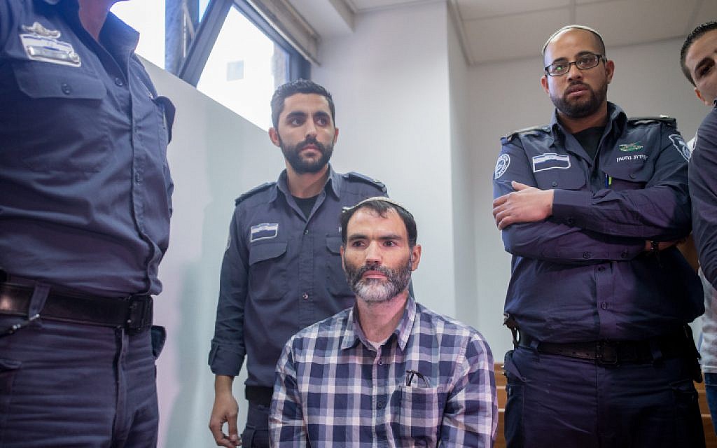 Haim Btiton, the driver in a fatal bus crash on February 14, seen at the court in Jerusalem on February 17, 2016. (Yonatan Sindel/Flash90)