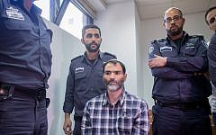 Haim Btiton, the driver in a fatal bus crash on February 14, seen at the court in Jerusalem on February 17, 2016. (Yonatan Sindel/Flash90)