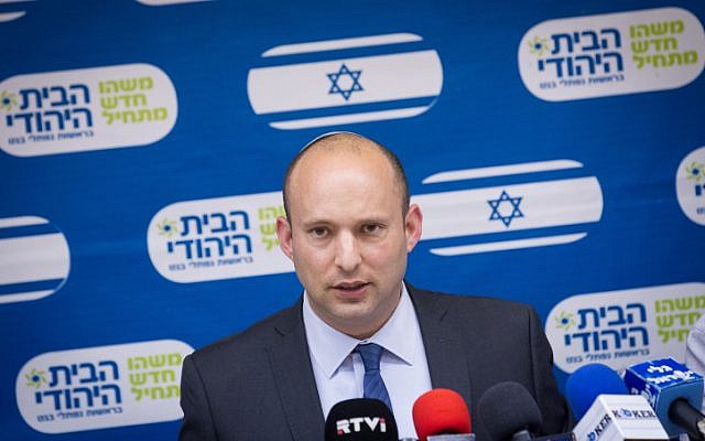 Naftali Bennett, head of the Jewish Home party, leads the weekly Jewish Home party meeting at the Knesset in Jerusalem on February 22, 2016. (Miriam Alster/Flash90) Naftali Bennett, head of the Jewish Home party, leads the weekly Jewish Home party meeting at the Knesset in Jerusalem on February 22, 2016. (Miriam Alster/Flash90)