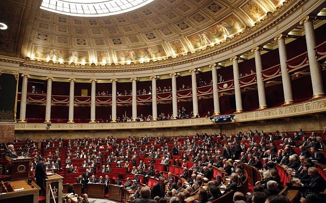 France's National Assembly during a debate on a controversial constitutional reform bill, permitting revoking the citizenship of people convicted on terrorism charges, February 10, 2016. (AP Photo/Christophe Ena) France's National Assembly during a debate on a controversial constitutional reform bill, permitting revoking the citizenship of people convicted on terrorism charges, February 10, 2016. (AP Photo/Christophe Ena)