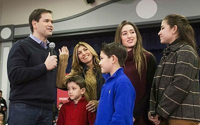 Republican presidential candidate Senator Marco Rubio, R-Florida, left, is joined by his wife Jeanette and their children, from left, Dominic, Anthony, Amanda, and Daniella, at a campaign event at Gilbert H. Hood Middle School Friday, Feb. 5, 2016, in Derry, New Hampshire. (AP Photo/David Goldman) Republican presidential candidate Senator Marco Rubio, R-Florida, left, is joined by his wife Jeanette and their children, from left, Dominic, Anthony, Amanda, and Daniella, at a campaign event at Gilbert H. Hood Middle School Friday, Feb. 5, 2016, in Derry, New Hampshire. (AP Photo/David Goldman)