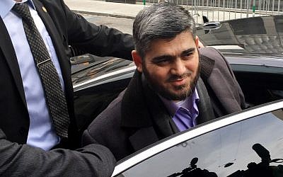 Army of Islam official Mohammed Alloush, gets in to a car heading to a meeting with the opposition's High Negotiations Committee, in Geneva, Switzerland, Tuesday, Feb. 2, 2016. (AP Photo/Bassem Mroue) Army of Islam official Mohammed Alloush, gets in to a car heading to a meeting with the opposition's High Negotiations Committee, in Geneva, Switzerland, Tuesday, Feb. 2, 2016. (AP Photo/Bassem Mroue)