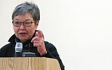 In this Friday, Feb. 19, 2016 photo at Joint Base Elmendorf-Richardson, Alaska, Mary Tanaka Abo recalls her family's incarceration in Japanese internment camps during World War II. (AP Photo/Rachel D'Oro)