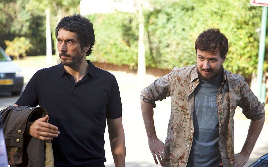 Vincent Elbaz, left, and Ludovik Day taking a break from the filming of 'Je Compte sur Vous' in Tel Aviv, May 2015. (Courtesy of Pascal Elbe/ via JTA) Vincent Elbaz, left, and Ludovik Day taking a break from the filming of 'Je Compte sur Vous' in Tel Aviv, May 2015. (Courtesy of Pascal Elbe/ via JTA)