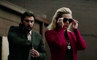 Kate Winslet as the very Jewish mobster Irina Vlaslovhas in 'Triple 9,” which opens in the US this February 26, 2016. (Open Road Films)