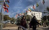 Students walk through the Tel Aviv University campus in Israel. (AP Photo/Tsafrir Abayov)