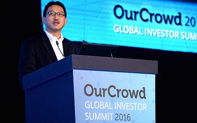 Nick Sugimoto at the OurCrowd conference, January 25, 2016 (Courtesy)