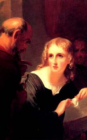 Shylock and Portia (1835) by Thomas Sully (Wikipedia)