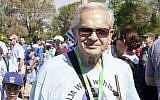 Sam Hershenhorn, 90, at the 2015 Walk for Israel, an 8km fundraising stroll in downtown Toronto. (courtesy)