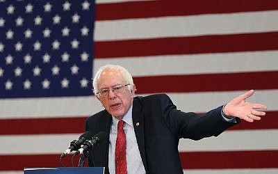 Democratic presidential candidate Sen. Bernie Sanders (D-VT) speaks at a town meeting at the Elmo High School gymnasium as he continues to campaign on February 19, 2016 in Elko, Nevada. (Joe Raedle/Getty Images)