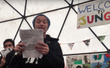 Jude Law reads Lion Feuchtwanger’s 1935 letter to the Nazis to refugees in Calais, France, at an event called “Letters Live" on February 21, 2016. (screen capture: YouTube)
