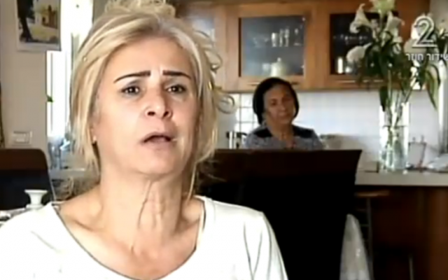 Yafah Pinhasi, sister of Eliyahu Amedi (Channel 2 screenshot)