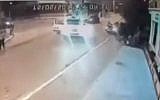 CCTV video footage showing the moment when two hit and run suspects managed to evade police due to a runaway cruiser on February 13, 2016.  (Facebook)