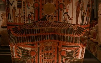 Egyptian coffins in the Fiztwilliam Museum collection (screen capture: YouTube)