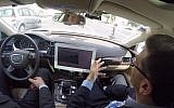 Former US ambassador to Israel Dan Shapiro takes a ride in Israeli MobilEye's self-driving car (YouTube screen capture)