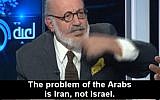 Roger Edde, leader of the Lebanese Peace Party, in an interview on al-Mayadeen TV on January 20, 2016. (screen capture: MEMRI)
