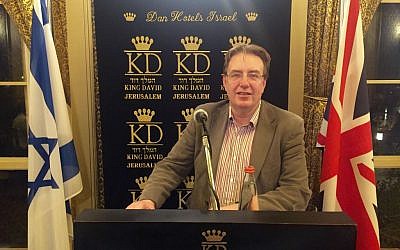 John Howell, Conservative MP for Henley and Vice President of the Conservative Friends of Israel at the King David Hotel in Jerusalem, February 18, 2016. (James Gurd) John Howell, Conservative MP for Henley and Vice President of the Conservative Friends of Israel at the King David Hotel in Jerusalem, February 18, 2016. (James Gurd)