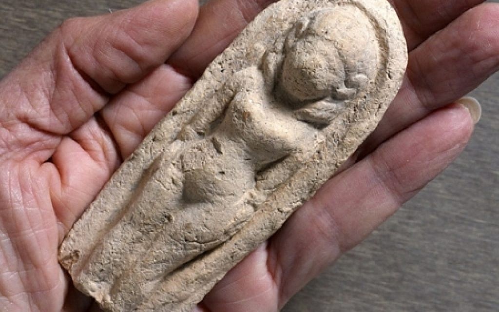 An ancient figurine discovered at Tel Rehov, in the Beit She'an Vally (Clara Amit, courtesy of the Israel Antiquities Authority)