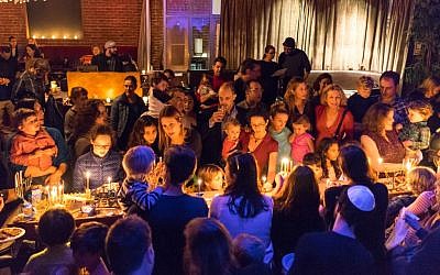 A Hanukkah celebration at The Kitchen in San Francisco on December 9, 2015. (Q Lam)