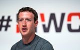 Mark Zuckerberg, the founder and CEO of Facebook, speaking at the Mobile World Congress in Barcelona, Spain, March 2, 2015. (David Ramos/Getty Images via JTA)