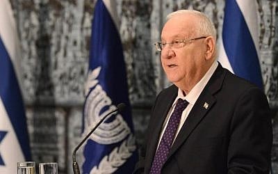 File: President Reuven Rivlin speaks at a ceremony at his official Jerusalem residence marking the appointment of 7 new judges in the Muslim religious courts, on February 9, 2016 (Photo: Mark Neyman/GPO)