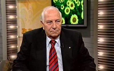 Sam Ben Shitrit, founder and chairman of the World Federation of Moroccan Jews in a television interview in 2012. (Screenshot from YouTube)