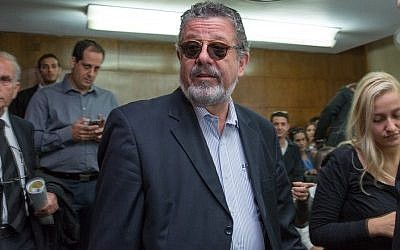 Uri Shitrit seen at the District Court in Tel Aviv to receive his sentence in the Holyland trial on May 13, 2014. Photo by Yotam Ronen/POOL/Flash90 