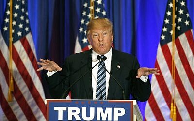 Republican presidential candidate Donald Trump addresses the media during a press conference on March 5, 2016 in West Palm Beach, Florida. (AFP/RHONA WISE)