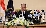Egyptian Interior Minister Magdy Abdel Ghaffar speaks during a press conference in Cairo on March 6, 2016. (AFP)