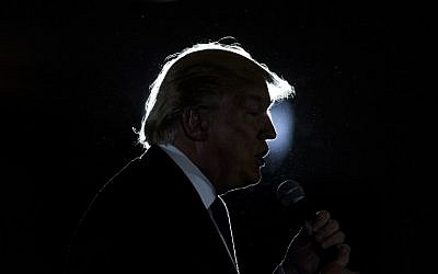 Republican presidential hopeful Donald Trump speaks during a rally in West Chester, Ohio, March 13, 2016. (AFP/Brendan Smialowski)