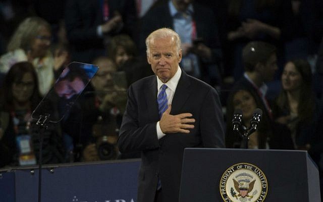 US Vice President Joe Biden addresses the AIPAC 2016 Policy Conference on March 20, 2016 in Washington, DC. (Molly Riley/AFP)