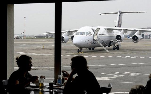 A Brussels Airlines plane is seen on the tarmac of Ostende airport, on March 24, 2016, in Ostend, two days after a triple bomb attack hit Brussels' airport and the Maelbeek subway station, killing 31 people and wounding 300 others. (AFP/Belga/Dirk Waem) A Brussels Airlines plane is seen on the tarmac of Ostende airport, on March 24, 2016, in Ostend, two days after a triple bomb attack hit Brussels' airport and the Maelbeek subway station, killing 31 people and wounding 300 others. (AFP/Belga/Dirk Waem)