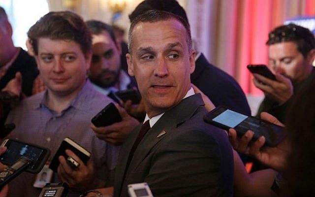 Corey Lewandowski, then-campaign manager for Republican presidential candidate Donald Trump, speaking with the media in Palm Beach, Florida, March 10, 2016. (AFP/Getty Images North America/Joe Raedle) Corey Lewandowski, then-campaign manager for Republican presidential candidate Donald Trump, speaking with the media in Palm Beach, Florida, March 10, 2016. (AFP/Getty Images North America/Joe Raedle)