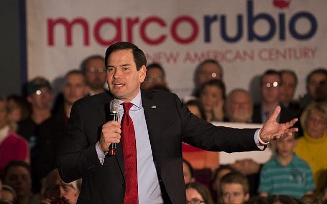 Republican presidential candidate Sen. Marco Rubio (R-Fla.) speaks to a crowd of supporters Courtyards of Andover Event Center in Andover, MN. (Stephen Maturen/Getty Images/AFP) Republican presidential candidate Sen. Marco Rubio (R-Fla.) speaks to a crowd of supporters Courtyards of Andover Event Center in Andover, MN. (Stephen Maturen/Getty Images/AFP)