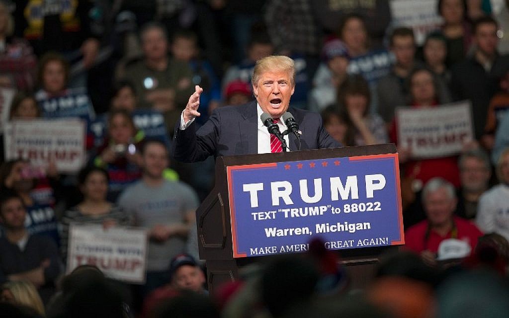 Republican presidential candidate Donald Trump speaks to guests during a rally at Macomb Community College on March 4, 2016 in Warren, Michigan. (Scott Olson/Getty Images/AFP) Republican presidential candidate Donald Trump speaks to guests during a rally at Macomb Community College on March 4, 2016 in Warren, Michigan. (Scott Olson/Getty Images/AFP)