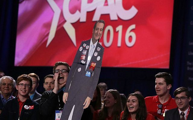 A supporter holds up a cardboard cutout of Republican presidential candidate Sen. Ted Cruz (R-Texas) during CPAC 2016, March 3, 2016 in National Harbor, Maryland. (Alex Wong/Getty Images/AFP) A supporter holds up a cardboard cutout of Republican presidential candidate Sen. Ted Cruz (R-Texas) during CPAC 2016, March 3, 2016 in National Harbor, Maryland. (Alex Wong/Getty Images/AFP)