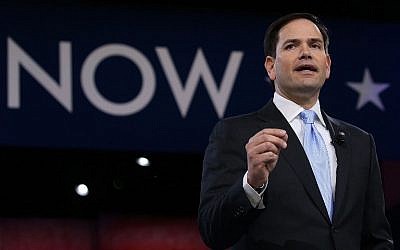 Sen. Marco Rubio (R-Florida) at the CPAC 2016 conference, March 5, 2016 in National Harbor, Maryland. (Mark Wilson/Getty Images/AFP)