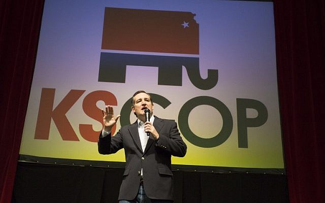 Republican presidential candidate Ted Cruz makes a speech at a campaign rally on March 5, 2016 in Wichita, Kansas. (J Pat Carter/Getty Images/AFP) Republican presidential candidate Ted Cruz makes a speech at a campaign rally on March 5, 2016 in Wichita, Kansas. (J Pat Carter/Getty Images/AFP)