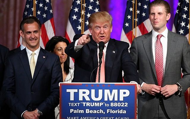 Republican presidential candidate Donald Trump speaks during a primary night press conference at the Mar-A-Lago Club's Donald J. Trump Ballroom March 15, 2016 in Palm Beach, Florida. (Win McNamee/Getty Images/AFP) Republican presidential candidate Donald Trump speaks during a primary night press conference at the Mar-A-Lago Club's Donald J. Trump Ballroom March 15, 2016 in Palm Beach, Florida. (Win McNamee/Getty Images/AFP)