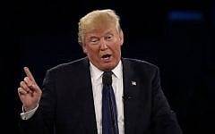 Republican presidential candidate Donald Trump addresses the annual policy conference of the American Israel Public Affairs Committee (AIPAC) in  Washington, DC, on March 21, 2016. (Alex Wong/Getty Images/AFP)