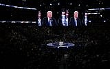 Republican presidential candidate Donald Trump addresses the annual policy conference of the American Israel Public Affairs Committee (AIPAC) March 21, 2016 in Washington, DC. (Alex Wong/Getty Images/AFP)